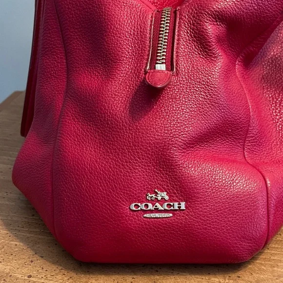 Coach Vibrant Red Leather Hobo Bag - Picture 5 of 6
